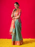 Blue Ganga Yamuna Muga Tissue Saree with Blouse Fabric